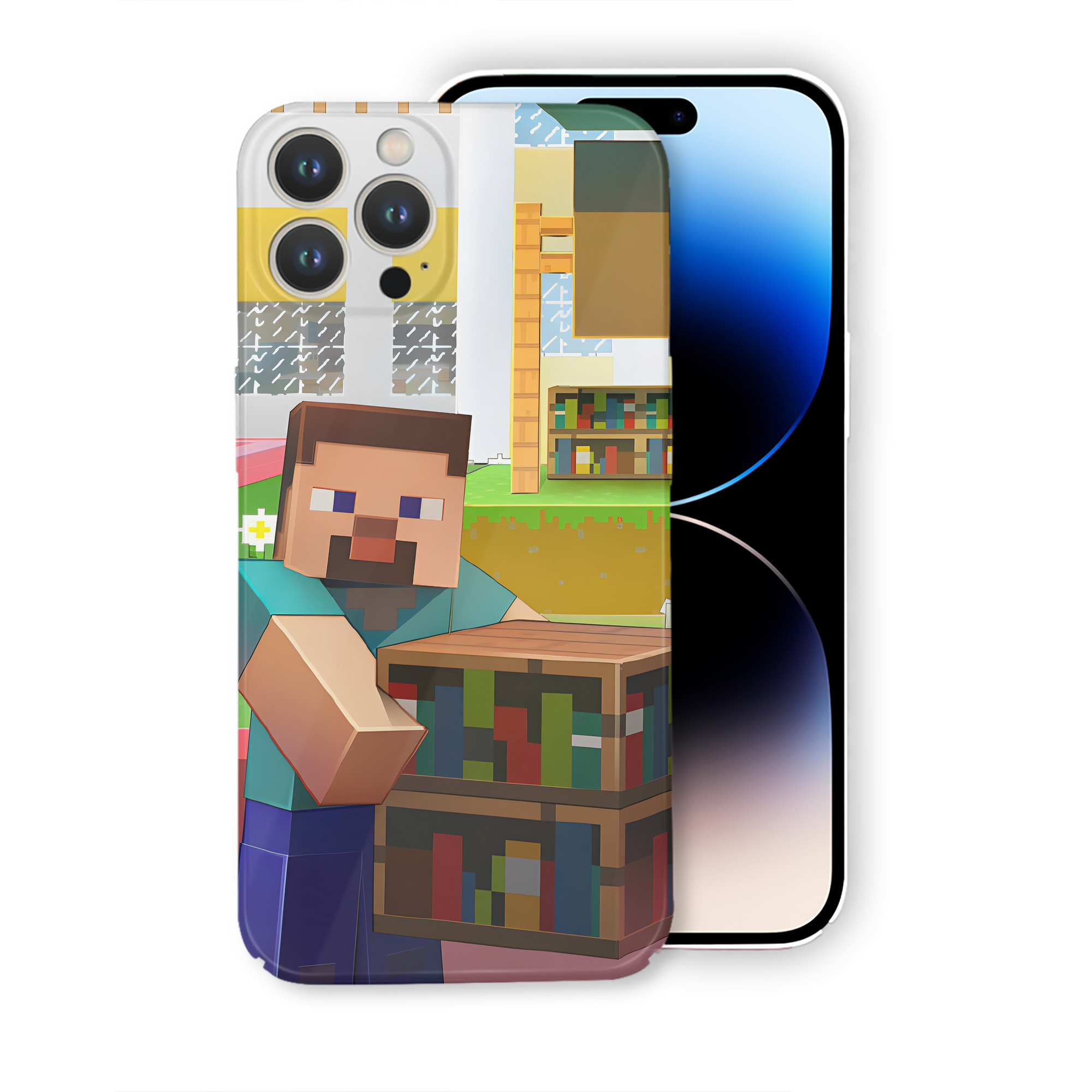 （画像用） マインクラフト ブロックの世界 Minecraft MC Block world 【iPhone 14シリーズ対応】ハードケース